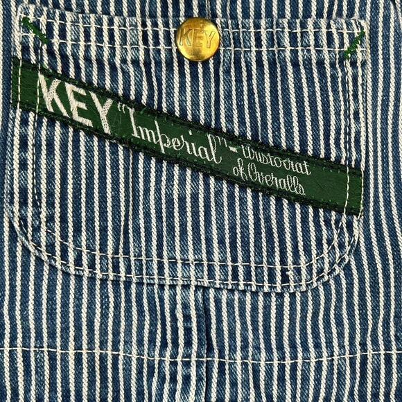 Key children’s overalls size 3. Vintage. Blue and white pinstripe. - Picture 2 of 8